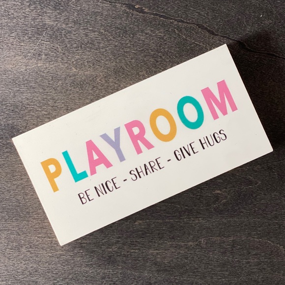 Pottery Barn Kids Accents Kids Playroom Rules Decor Wooden Plaque